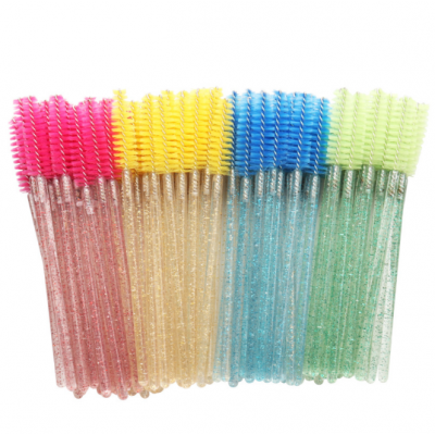 China Factory Wholesale Lash Brush Beauty Tools Eyelashes Brush Disposable Crystal Rod Lashes Brush